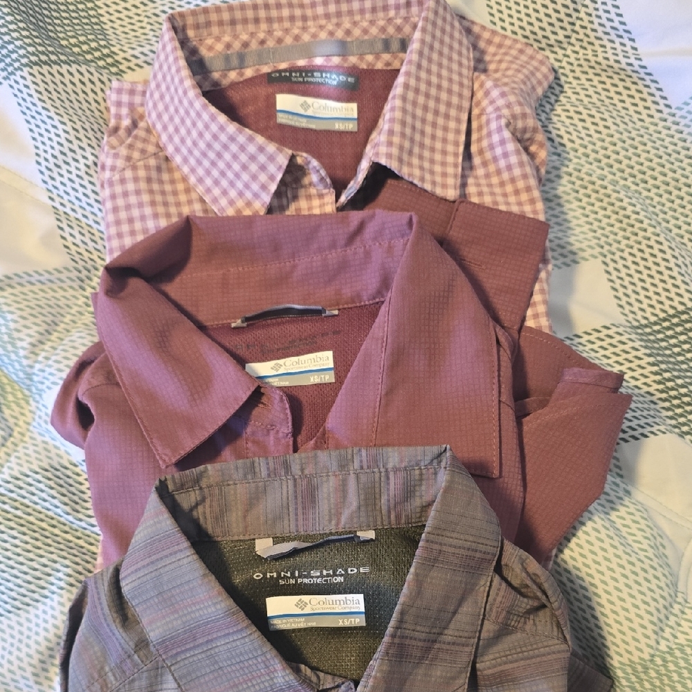 Columbia Button Down Shirt in Purple and Gray
